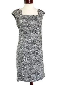 Calvin Klein 10 Abstract Black White Sleeveless Sheath Dress - Picture 1 of 8