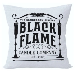 Sanderson Black Flame Candle Co Hocus Pocus Decorative Throw Pillow Case Cover - Picture 1 of 3