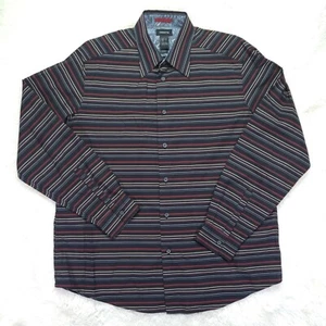 Liz Claiborne 100% Cotton Purple & Red Striped Longsleeve Button Down Size XL - Picture 1 of 8