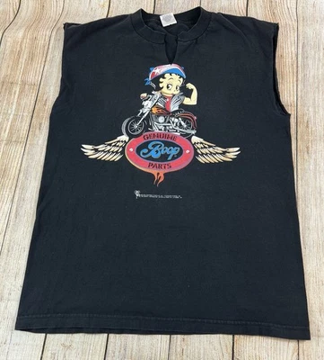 Vintage 90s Betty Boop Motorcycles Chopped Sleeveless T Shirt Size Large  - Image 1 of 4