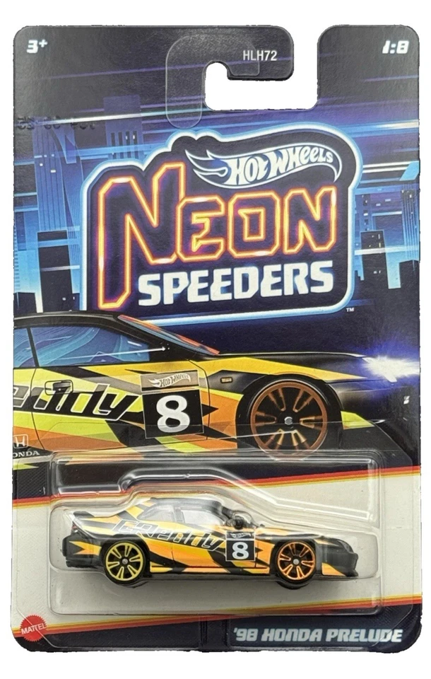 HOT WHEELS SILVER SERIES NEON SPEEDERS ‘98 HONDA PRELUDE 1/64 DIECAST - Image 1 of 1