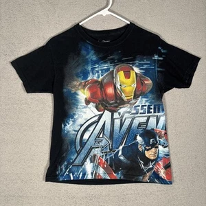Marvel Avengers T Shirt Boys Size Medium Double Sided 2012 Wrap Around Graphic - Picture 1 of 10