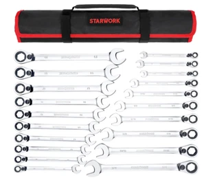 Starwork 20-teiliges umschaltbares rutschfestes Spezialeinsätze Schraubenschlüssel-Set, Sae/metrisch, UVP 179 £ - Bild 1 von 9