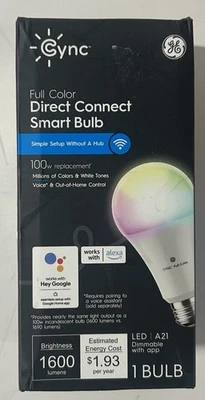Cync - A21 Smart LED Light Bulbs (1 Pack) - Color Changing - Full Color - Image 1 of 4