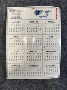 1985 RF&P RR Kalender Richmond Fredericksburg & Potomac Eisenbahn 10,5”x7,5” Karte - Bild 1 von 4