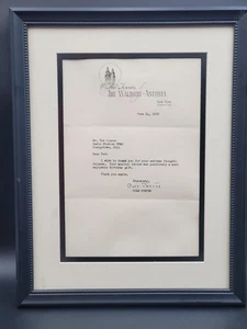 COLE PORTER - Framed Signed Letter to Ted Conner at WFMJ Radio Station 6/14/1950 - Picture 1 of 8