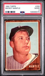 1962 Topps Mickey Mantle #200 PSA 2 - Picture 1 of 2