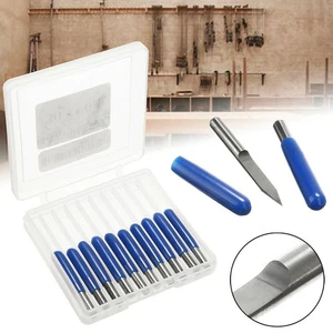 10*   Carbide PCB Board 0.1mm 60 Degree Engraving Bits CNC Router Tool V-shape - Picture 1 of 10