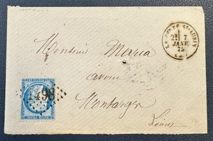 CERES 25 c YT # 60 sur Lettre de LA FERTE ST AUBIN (Loiret) / GC 1498 / 1875 - Imagen 1 de 3