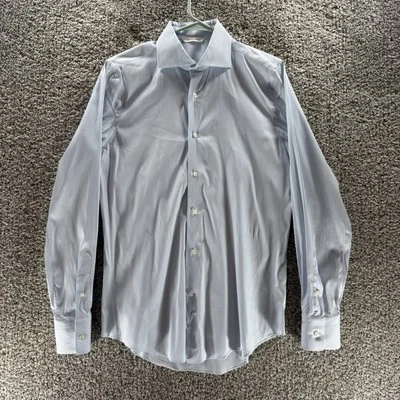 Camisa de vestir Suitsupply para hombre 42 rayas blancas azules manga larga abotonada adulto Foto 1 de 4