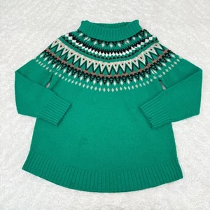 J Jill S Small Petites Green Fair Isle Sweater Pullover Casual Preppy - Picture 1 of 13