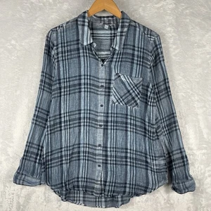 Lucky Brand Button Up Hemd Damen XL blau kariert langarm - Bild 1 von 6