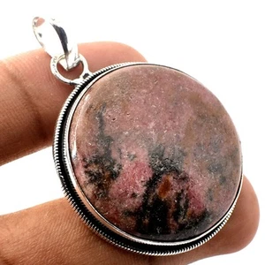 Rhodonite Gemstone Handmade Ethnic Antique Design Jewelry Pendant 2.1" SR 5507 - Picture 1 of 6