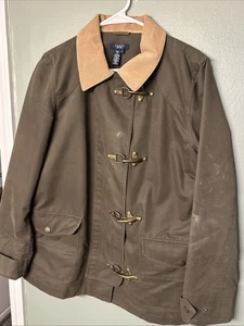 Vintage Chaps Ralph Lauren Coat Green Firemans Jacket Chore Lobster Clasp Large - Picture 1 of 21