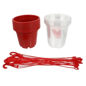 10 juegos de macetas de plástico con soporte para macetas pequeñas jardinera colgante - Imagen 1 de 12