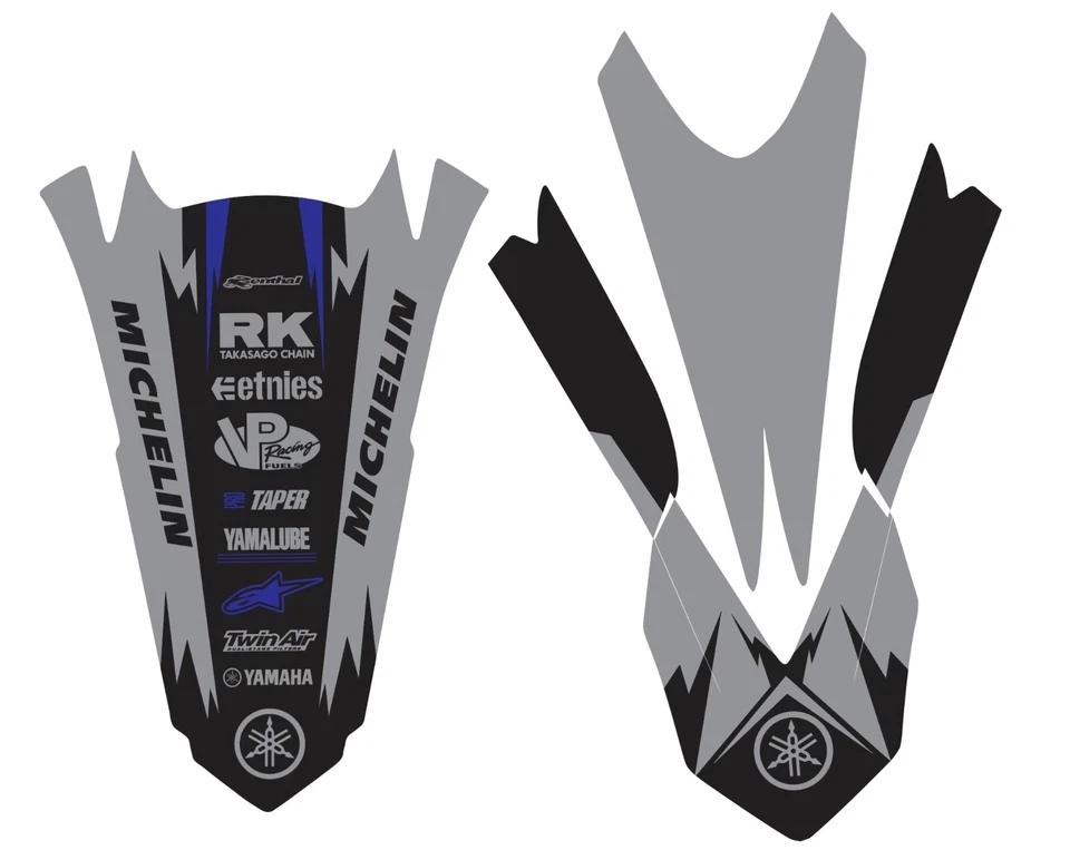 Calcomanías grises para guardabarros Yamaha Graphics YZ 250f YZ250f YZF 2014 2015 2016 2017 2018 Foto 1 de 1