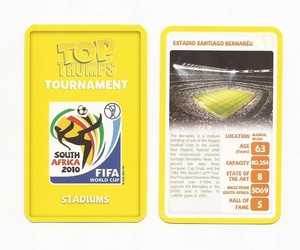 BERNABEU~ TOP TRUMPS TOURNAMENT STADIUMS CARD ~ 2010 ~ NEW CARD