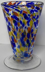 1 Source Confetti Footed Handblown Glass - Picture 1 of 6