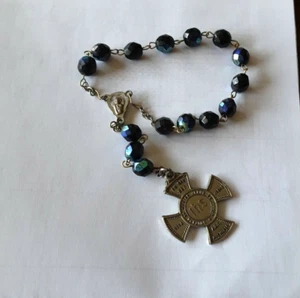 CHAPELET dizaine PERLES bleus 37cm+10cm#ROSARY PEARL - Picture 1 of 4
