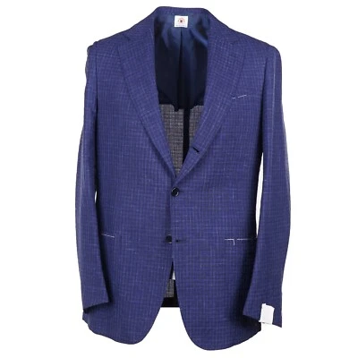 Luigi Borrelli Blue Check Lightweight Wool-Silk-Linen Sport Coat 38R (Eu 48) NWT Foto 1 de 4