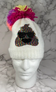 THE CHILDREN'S PLACE Kids Girls Knitted White Winter Hat L/XL (8+) Sequins NWOT - Picture 1 of 8