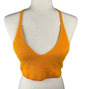 RAG & BONE SOLEIL STRETCH RIBBED BRA TOP IN DEEP YELLOW NWT WOMEN'S SMALL - Picture 1 of 10