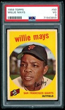 1959 Topps Baseball #50 WILLIE MAYS Graded PSA 3 VG SAN FRANCISCO GIANTS HOF