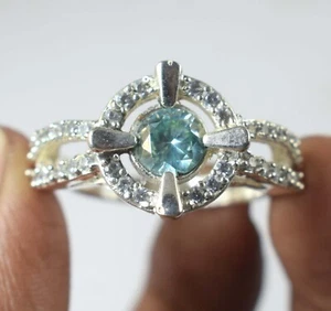 Blue Diamond Solitaire 1.26 Carat Round Brilliant Cut Certified Ring See Video - Picture 1 of 7