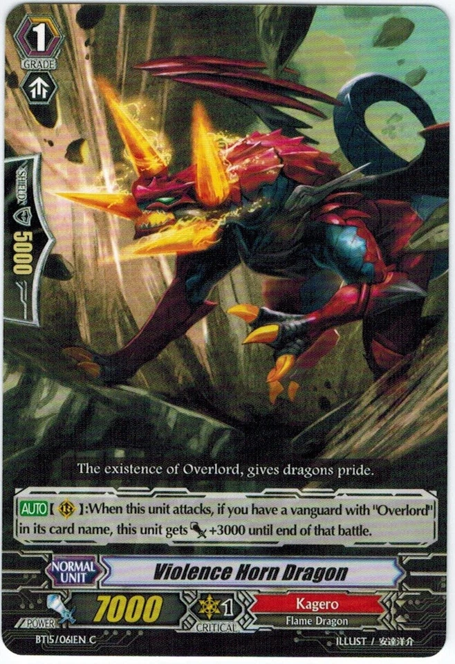 4 x Violence Horn Dragon - BT15/061EN - C Near Mint / Mint, English - Image 1 of 1