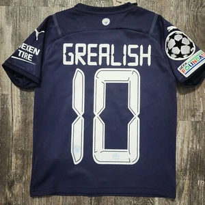 2022 Puma Manchester City Third Soccer Jersey Jack Grealish Kids XS England EPL - Picture 1 of 5