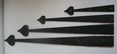 4 CORREAS DE PUERTA DE GRANERO/GARAJE/PUERTA DE HIERRO FORJADO BISAGRA FICTICIA Acento decorativo Foto 1 de 4