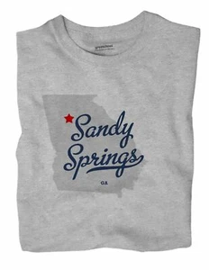 Sandy Springs Georgia GA T-Shirt MAP - Picture 1 of 6