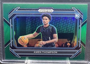 2023-24 Panini Prizm Draft Picks Amen Thompson Green Variation Refractor RC SSP