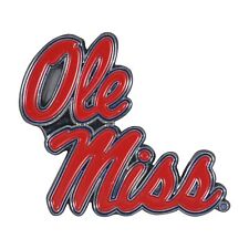 Univeristy of Mississippi Ole Miss Rebels Colored Metal Car Auto Emblem Decal