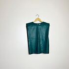 SALE! Dark Green TCEC Vegan Leather Top Size M NWT