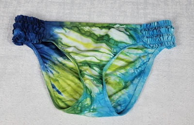 Lucky Brand Bikini Bottom Women P/S Green Blue Tie Dye Hipster Caribbean Crush - Image 1 of 4
