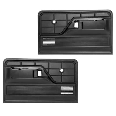 Fit 73-79 Ford F-100 F-150 F-250/ 78-79 Ford Bronco Interior Door Panels Black - Image 1 of 4