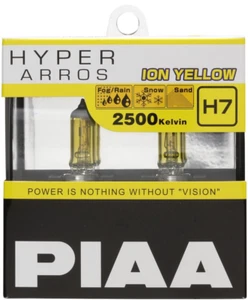 PIAA HYPER ARROS 2500K ION YELLOW Car Bulbs (Twin Pack) (H7)(HE-993Y) - Picture 1 of 5