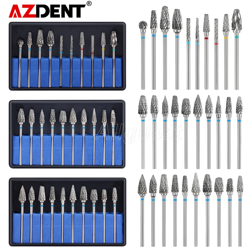 AZDENT Dental Lab Polishing Burs Drills Tungsten Steel Carbide Bur HP 2.35mm - Image 1 of 4