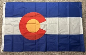Bandiera nylon cucito 3x5 ricamata Stato del Colorado 210D tessuto resistente 3'x5' - Foto 1 di 9