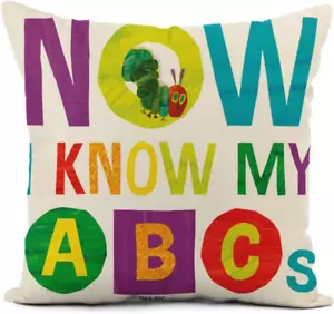 Throw Pillow Cover 18X18 Inch the Eric Carle Now I Know My Abcs Very Home Decor - Picture 1 of 4