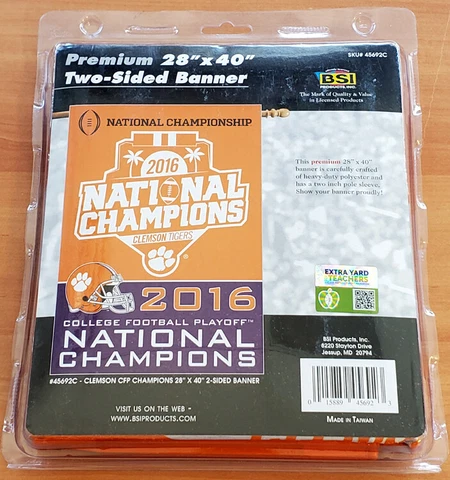 Clemson Tigers Official NCAA FOOTBALL 2016 NATIONAL CHAMPIONS 28x40 BANNER Cover