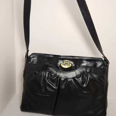 Etienne Aigner Soft Leather Shoulder Handbag Purse Bag Black Vintage Classic EUC - Image 1 of 4