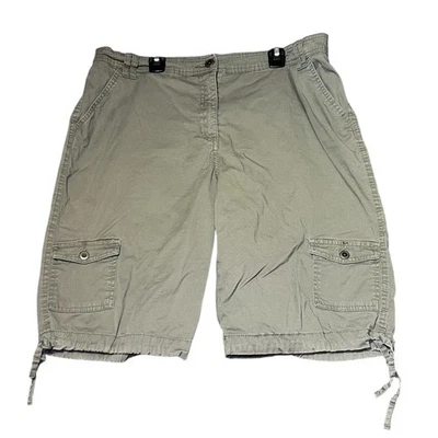 Pantalones capri Karen Scott cargo para mujer 14 beige senderismo al aire libre bolsillos cotidianos Foto 1 de 4