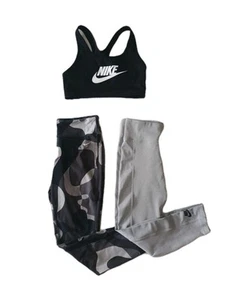 Laadies NIKE Fitness Bra Top Dri Fit Leggings Active Wear Bundle Size Medium - Picture 1 of 5