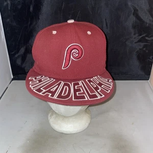 Philadelphia Phillies  59Fifty Dark Red Fitted Wool Hat Cap 7 1/8 - Picture 1 of 3