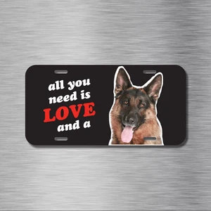 NUEVO All You Need Love Pastor Alemán Aluminio Placa Coche SUV Camión - Imagen 1 de 2