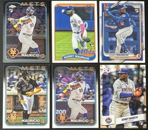 6 Card Baseball Lot Ronny Mauricio New York Mets Rookie RC Topps , Bowman & More - Picture 1 of 7