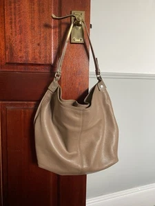 Ecco taupe leather shoulder bag - Picture 1 of 7