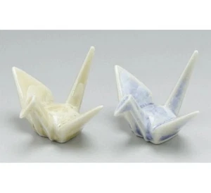 Kiyomizu yaki ware Porcelain Japanese Origami Crane Chopstick rest 2-Pairs Set - Picture 1 of 1